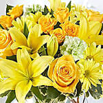 Charming Flowers Arrangement In Fish Bowl Vase