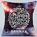 Colourful Happy New Year Personalised Led Cushion