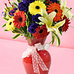 Vibrant Mixed Flowers Vase