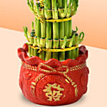 3 Layer Bamboo In Chinese New Year Theme Pot