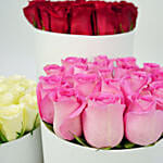 Trio Of Roses Arrangement In Boxes