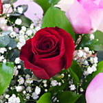 3 Pink & 3 Red Lovely Roses Bouquet