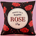 Rose Day Greetings Printed Led Cushion