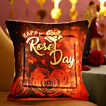 Rose Day Wishes Led Cushion