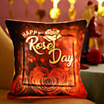 Rose Day Wishes Led Cushion