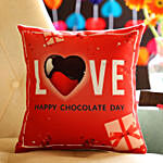 Happy Chocolate Day Love Printed Cushion