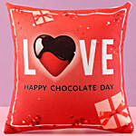Happy Chocolate Day Love Printed Cushion