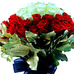 Botanical White & Red Roses For Boo