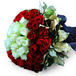 Botanical White & Red Roses For Boo