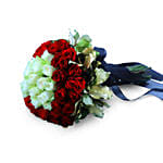 Botanical White & Red Roses For Boo