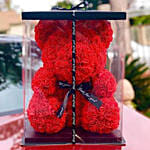 Artificial Red Roses Teddy Bear For Valentines