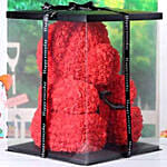 Artificial Roses Red Teddy Bear With I Love You Table Top For Valentines