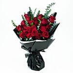 Beautiful Boquet Of 24 Red Roses With Mini Moet Champagne 200 Ml