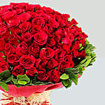 Bouquet Of 100 Roses With I Love You Table Top For Valentines