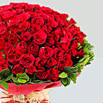Bouquet Of 100 Roses With I Love You Table Top For Valentines
