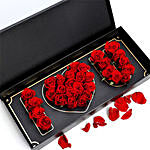 Box Of I Love You Roses With Mini Mousse Cake For Valentines