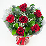 Bunch Of Beautiful 6 Red Rose with I love You Balloon