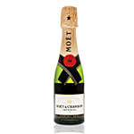 Charming Red & White Roses With Mini Moet Champagne 200 Ml For Valentines