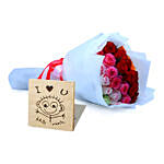 Cherished Roses Bouquet With I Love You Table Top For Valentine