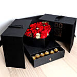 Designer Roses And Chocolate Box With I Love You Table Top For Valentines