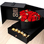 Designer Roses And Chocolate Box With I Love You Table Top For Valentines