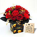 Golden Moments Valentines Flowers With I Love You Table Top