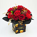 Golden Moments Valentines Flowers With I Love You Table Top