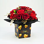 Golden Moments Valentines Flowers With I Love You Table Top