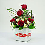 I Love You Flower In A Vase With I Love You Table Top