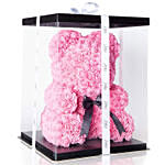 Pink Artificial Roses Teddy Bear For Valentines