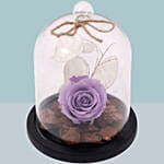 Purple Forever Rose In Glass Dome Valentines Day