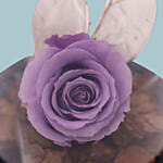 Purple Forever Rose In Glass Dome Valentines Day