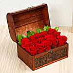Treasured Red Roses Box With I Love You Balloon For Valentines