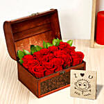 Treasured Red Roses Box With I Love You Table Top For Valentines