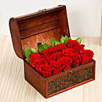 Treasured Red Roses Box With Mini Mousse Cake For Valentines