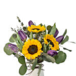 Lovely Sunflowers & Tulips Bunch