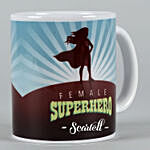 Female Superhero Personalised White Mug