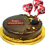 Anniversary Chocolate Cake With I Love You Balloons