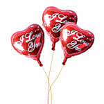 Anniversary Chocolate Cake With I Love You Balloons