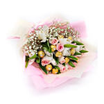 Delightful Flowers & Ferrero Rocher Bouquet