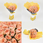 35 Peach Rose Bouquet