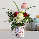 Alluring Mixed Roses In Lucky To Have U Mug