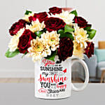 Blissful Mixed Flowers In Sunshine Mug