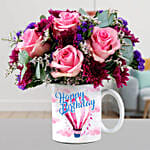 Delight Mixed Flowers In Birthday Mug