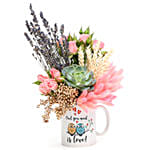 Lovely Floral Arrangement In Owl You Need Is Love Mug