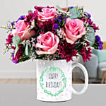 Lovely Mixed Flowers In Birthday Mug