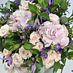 Spray Roses And Clematis Flowers Arrangement