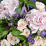 Spray Roses And Clematis Flowers Arrangement