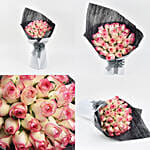 35 Dual Shade Pink Roses Bouquet