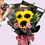 Happy Father's Day Personalised Sunflower Bouquet